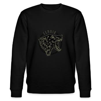 Fenrir - Wolf des Nordens - Stanley/Stella Unisex Bio-Sweatshirt CHANGER  - Schwarz - Vorne - Nik (191cm) & Marisol (170cm)
