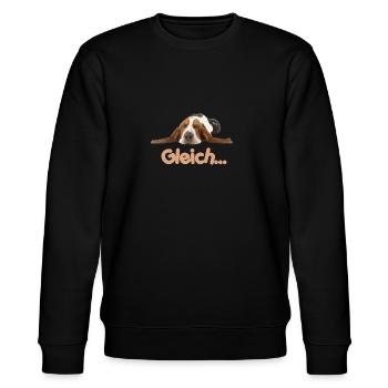 Hund Basset Gleich - Stanley/Stella Unisex Bio-Sweatshirt CHANGER  - Schwarz - Vorne - Nik (191cm) & Marisol (170cm)