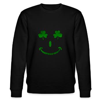 St Patrick's Day - Stanley/Stella CHANGER Unisex Organic Sweatshirt - black - Front - Nik (191cm) & Marisol (170cm)