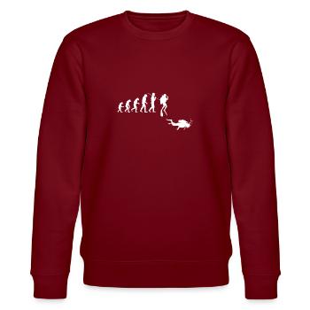 Evolution Tauchen für Taucher - Stanley/Stella Unisex Bio-Sweatshirt CHANGER  - Burgunderrot - Vorne - Nik (191cm) & Marisol (170cm)