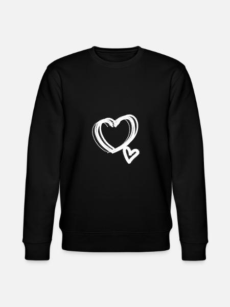 White Heart - Stanley/Stella CHANGER Unisex Organic Sweatshirt - black