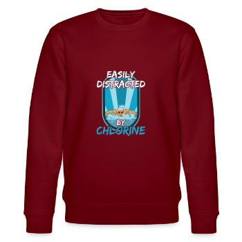 Wettkampf Schwimmen Design für einen Schwimmer - Stanley/Stella Unisex Bio-Sweatshirt CHANGER  - Burgunderrot - Vorne - Nik (191cm) & Marisol (170cm)