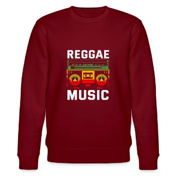 Reggae Music Musicians Radio Stereo Box - Stanley/Stella CHANGER Unisex Organic Sweatshirt - burgundy - Front - Nik (191cm) & Marisol (170cm)