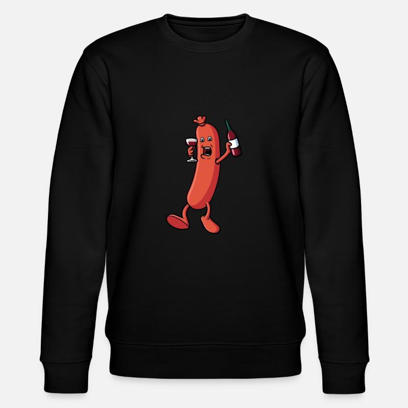 Saucisse qui boit du vin - Sweat bio CHANGER Stanley/Stella Unisexe - noir
