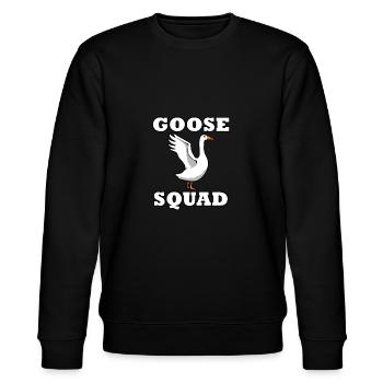 Nette Gänse Wildvogel Natur Lustige Gänse - Stanley/Stella Unisex Bio-Sweatshirt CHANGER  - Schwarz - Vorne - Nik (191cm) & Marisol (170cm)