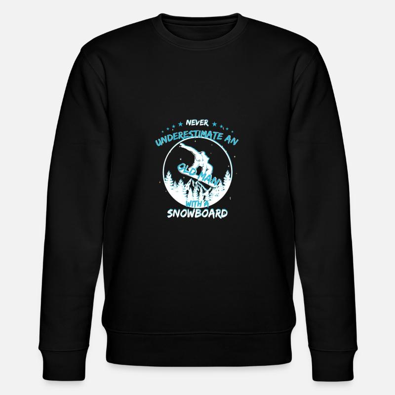 Snowboarder old man - Stanley/Stella Unisex Bio-Sweatshirt CHANGER  - Schwarz
