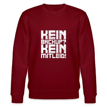 Kein Backup Kein Mitleid Computer Informatik - Stanley/Stella Unisex Bio-Sweatshirt CHANGER  - Burgunderrot - Vorne - Nik (191cm) & Marisol (170cm)