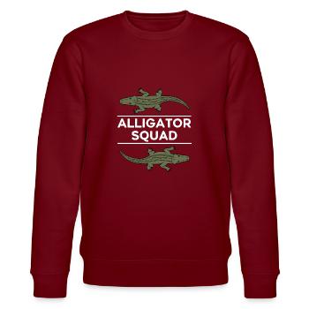 Aligator Squad Wildtier Sumpfkrokodilabenteuer - Stanley/Stella Unisex Bio-Sweatshirt CHANGER  - Burgunderrot - Vorne - Nik (191cm) & Marisol (170cm)