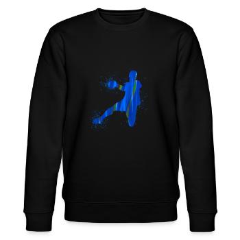 Handball, handballer, Beachhandball,Graffiti - Stanley/Stella Unisex Bio-Sweatshirt CHANGER  - Schwarz - Vorne - Nik (191cm) & Marisol (170cm)