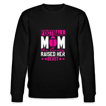 Football Mom The Beauty Raised Her Beast - Stanley/Stella Unisex Bio-Sweatshirt CHANGER  - Schwarz - Vorne - Nik (191cm) & Marisol (170cm)