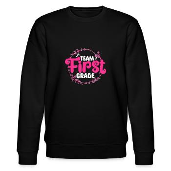 Team First Grade Einschulung Erster Schultag - Stanley/Stella Unisex Bio-Sweatshirt CHANGER  - Schwarz - Vorne - Nik (191cm) & Marisol (170cm)