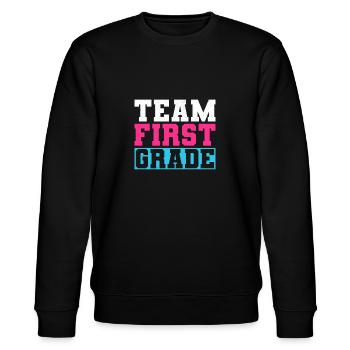 Team First Grade Einschulung Erster Schultag - Stanley/Stella Unisex Bio-Sweatshirt CHANGER  - Schwarz - Vorne - Nik (191cm) & Marisol (170cm)