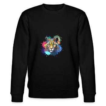 Wildcat, Lynx, Coloré, Peinture, Graffiti - Sweat bio CHANGER Stanley/Stella Unisexe - noir - Devant - Nik (191cm) & Marisol (170cm)