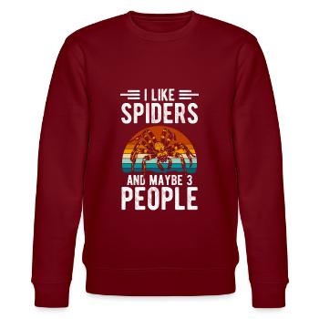 Spinne Krabbeln Tarantel Biss - Stanley/Stella Unisex Bio-Sweatshirt CHANGER  - Burgunderrot - Vorne - Nik (191cm) & Marisol (170cm)