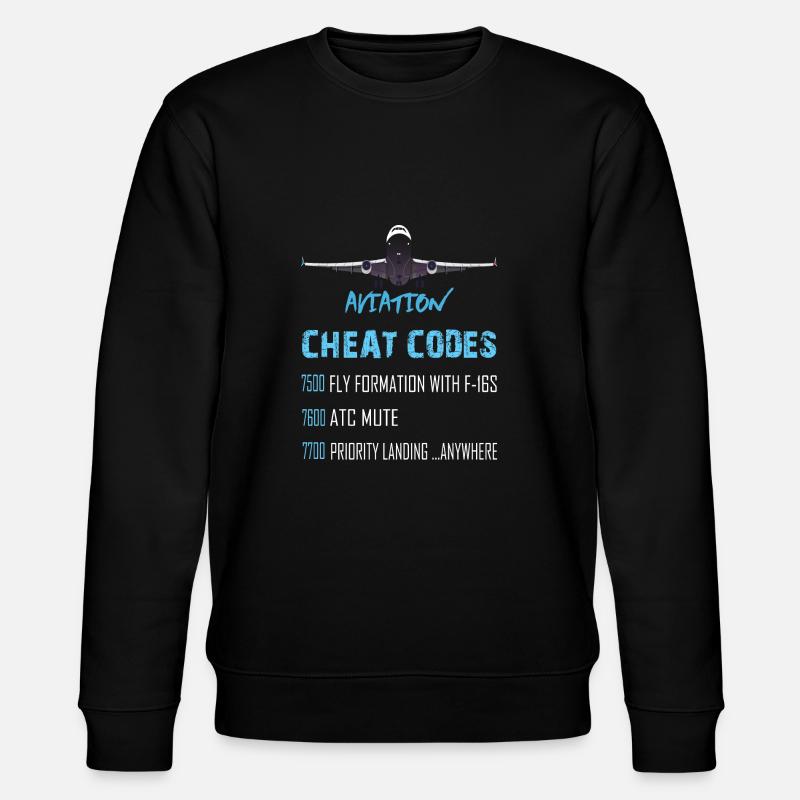 Aviation cheat codes - Stanley/Stella CHANGER Unisex Organic Sweatshirt - black