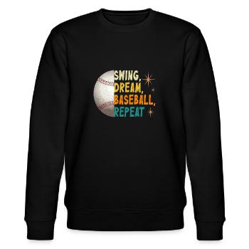 Swing Dream Baseball Repeat - Stanley/Stella CHANGER Unisex Organic Sweatshirt - black - Front - Nik (191cm) & Marisol (170cm)