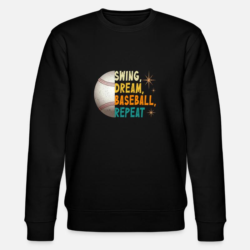 Swing Dream Baseball Repeat - Stanley/Stella CHANGER Unisex Organic Sweatshirt - black