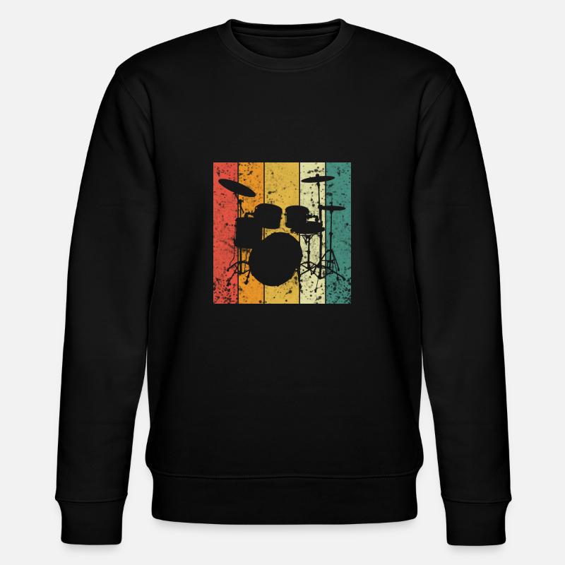 Drums Retro - Stanley/Stella Unisex Bio-Sweatshirt CHANGER  - Schwarz