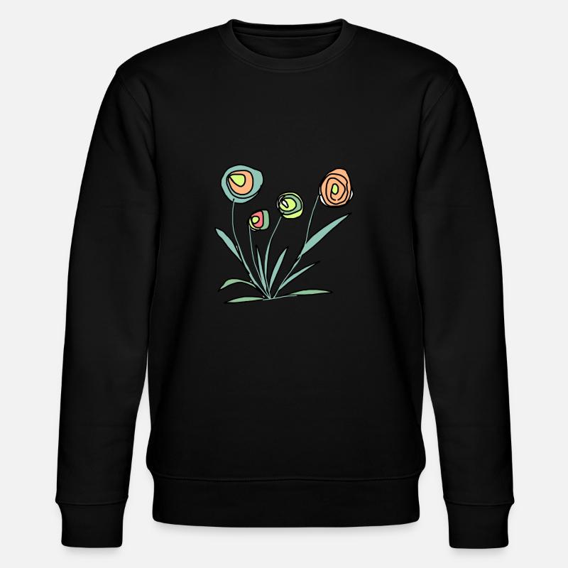 bunte Blumen - Stanley/Stella Unisex Bio-Sweatshirt CHANGER  - Schwarz