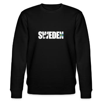 Schweden mit Elch und Flagge - Stanley/Stella Unisex Bio-Sweatshirt CHANGER  - Schwarz - Vorne - Nik (191cm) & Marisol (170cm)