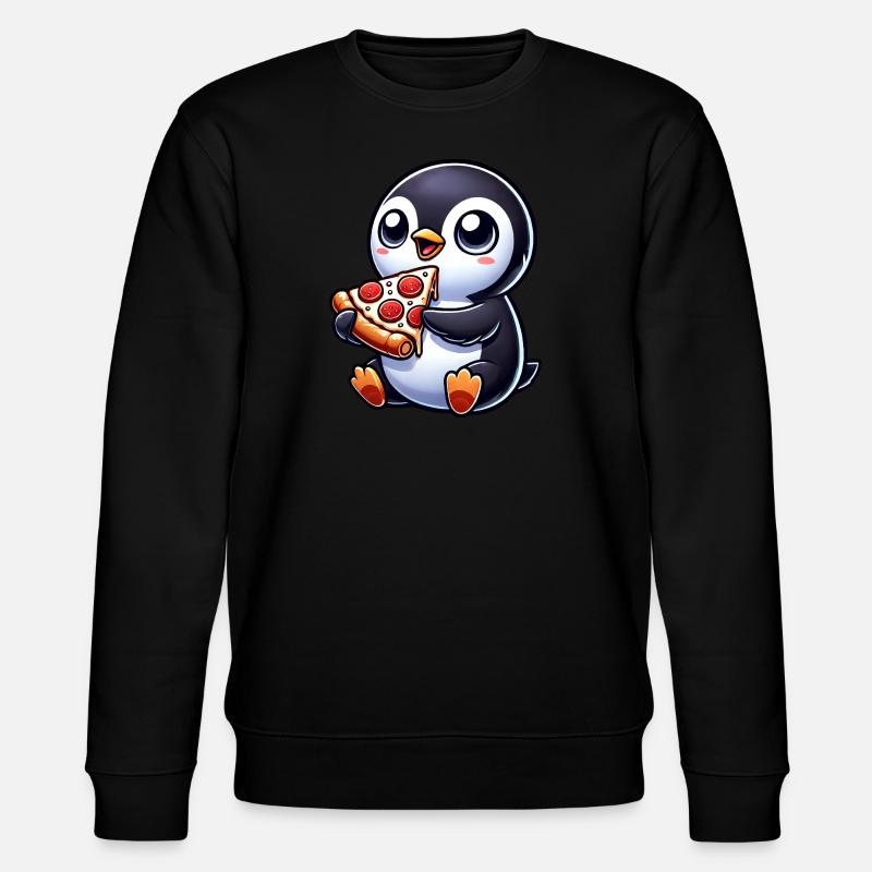 Mignon pingouin pizza dessin animé - Sweat bio CHANGER Stanley/Stella Unisexe - noir