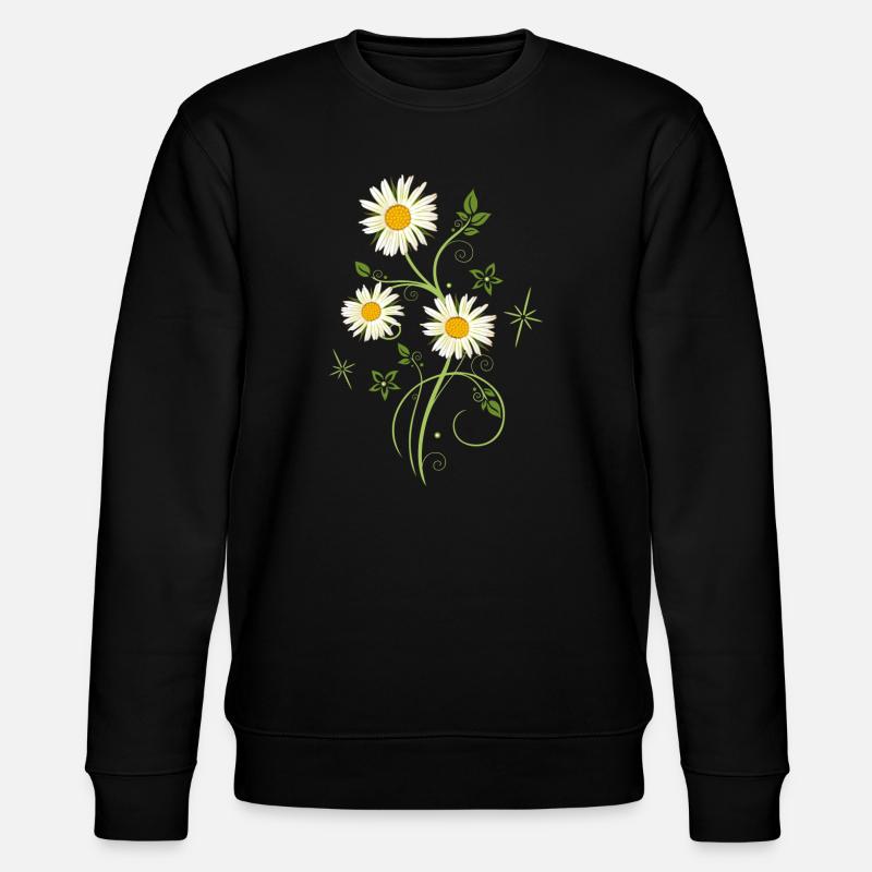 Margeriten Wildblumen Sommer - Stanley/Stella Unisex Bio-Sweatshirt CHANGER  - Schwarz
