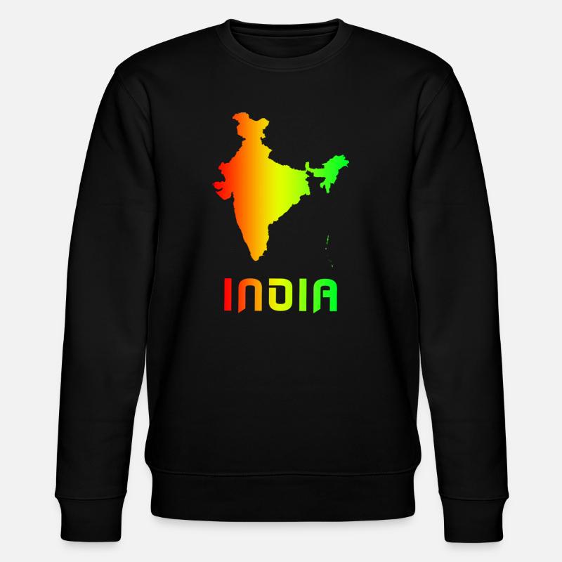 Indien Landkarten Regenbogen Design / Geschenk - Stanley/Stella Unisex Bio-Sweatshirt CHANGER  - Schwarz