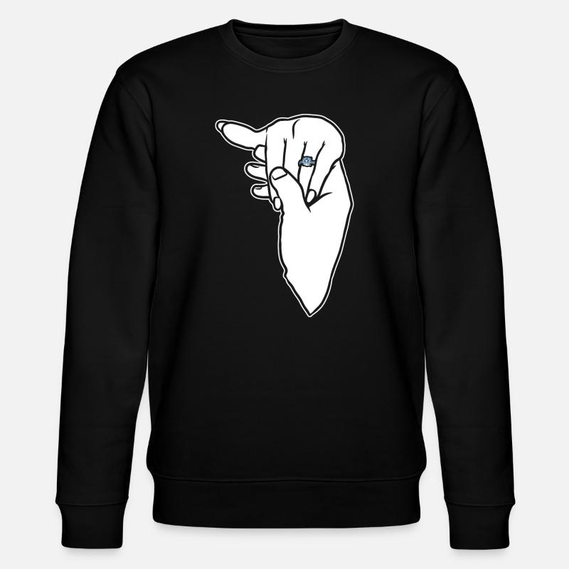 Engagement Wedding Ring Hand - Stanley/Stella CHANGER Unisex Organic Sweatshirt - black