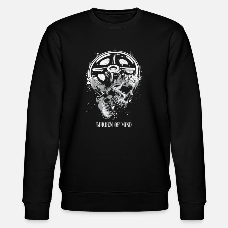 Burden of Mind Skull Wheel - Stanley/Stella CHANGER Unisex Organic Sweatshirt - black