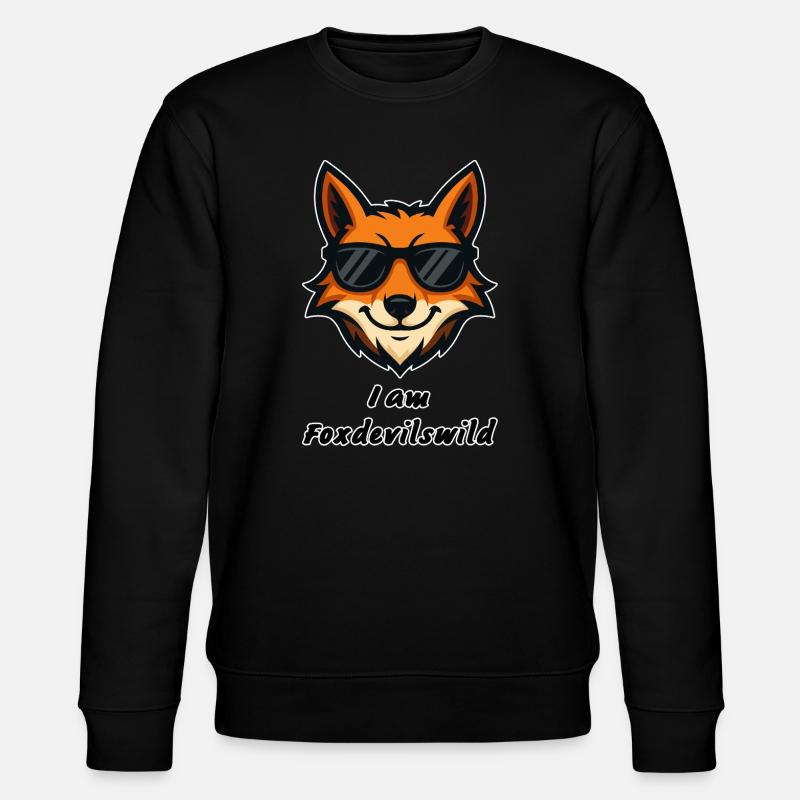 Foxdevilswild - I am Foxdevilswild - be cool - Stanley/Stella Unisex Bio-Sweatshirt CHANGER - Schwarz