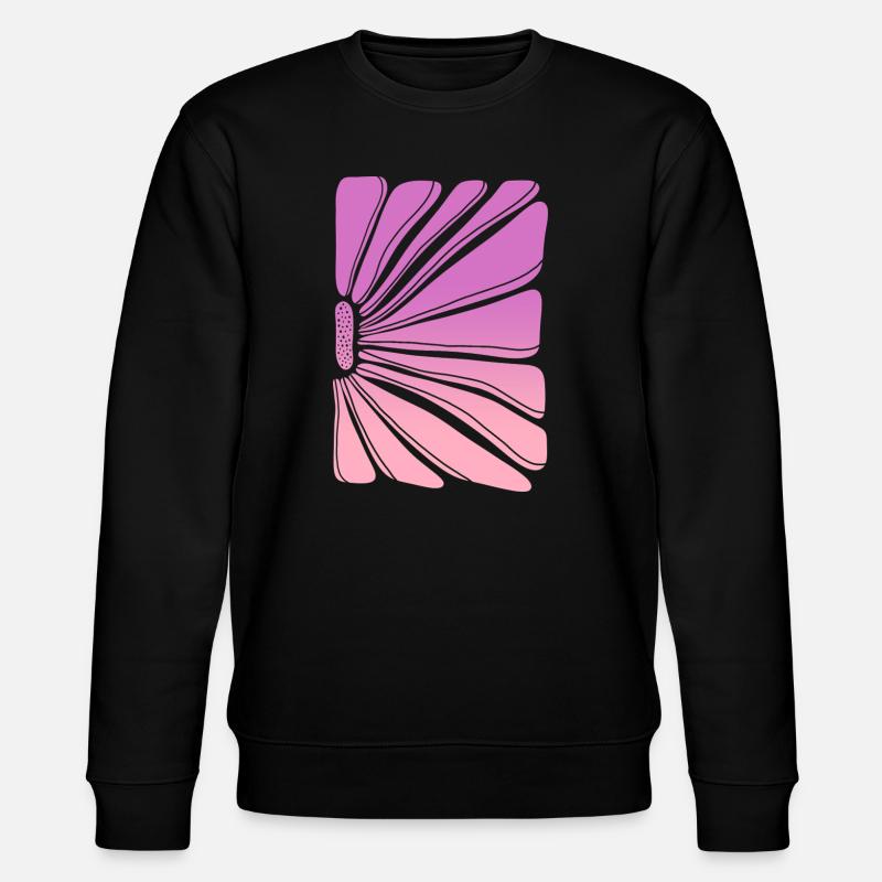Flower in pink purple gradient - Stanley/Stella Unisex Bio-Sweatshirt CHANGER  - Schwarz