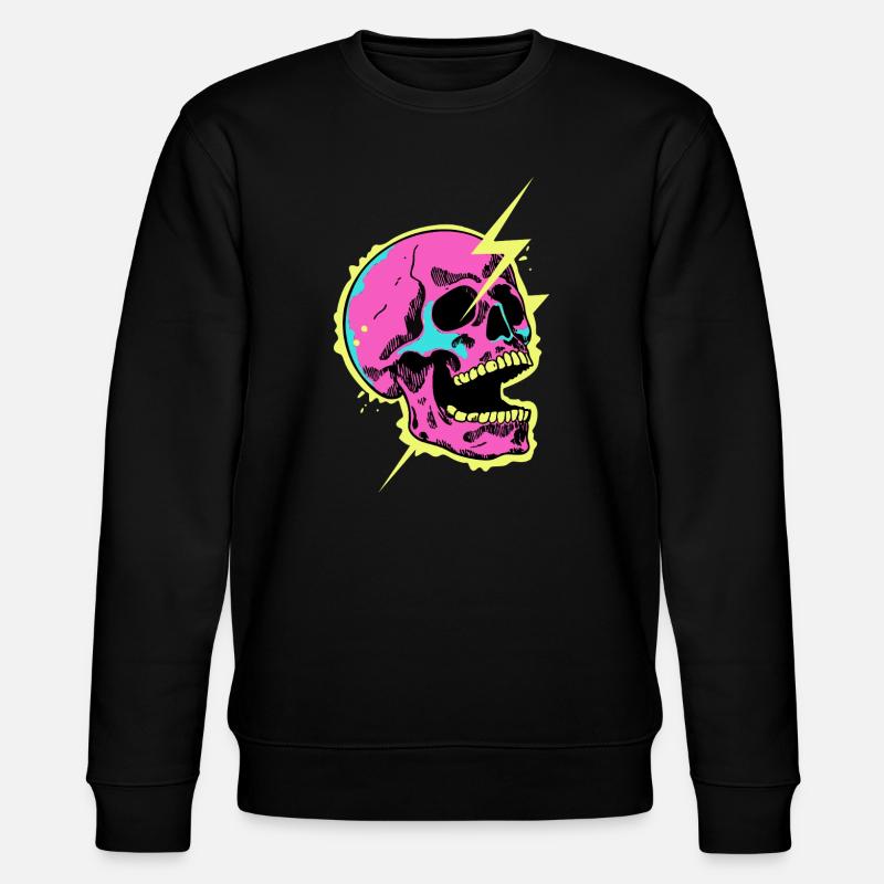Crâne Néon Éclair Éclat - Sweat bio CHANGER Stanley/Stella Unisexe - noir