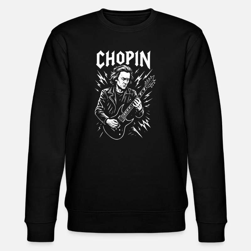 Chopin E-Gitarre Porträt - Stanley/Stella Unisex Bio-Sweatshirt CHANGER  - Schwarz
