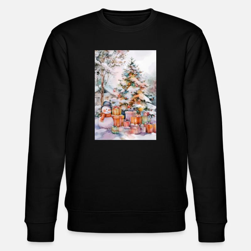 Magischer Winter: Baum und Geschenke - Stanley/Stella Unisex Bio-Sweatshirt CHANGER - Schwarz