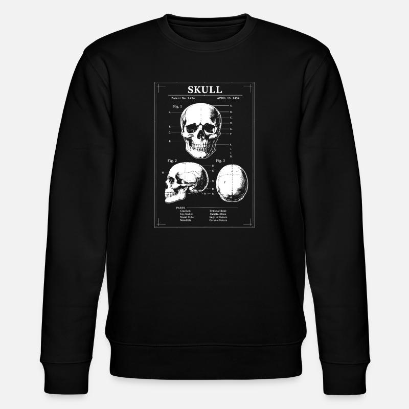 Röntgenschädel-Bauplan - Stanley/Stella Unisex Bio-Sweatshirt CHANGER  - Schwarz