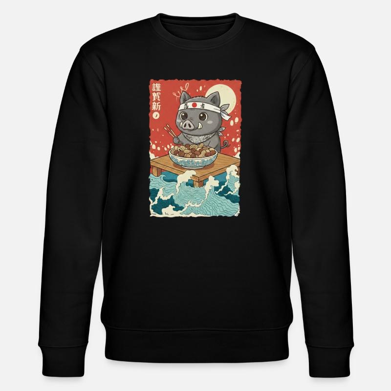 Anime Wildschwein - Stanley/Stella Unisex Bio-Sweatshirt CHANGER  - Schwarz