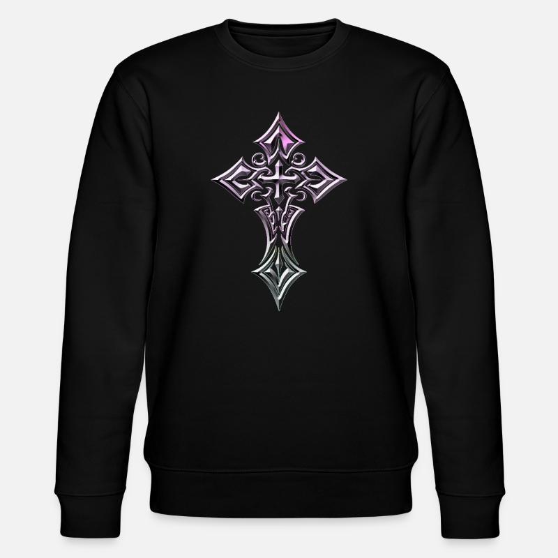 Irisierendes gotisches Kreuz - Stanley/Stella Unisex Bio-Sweatshirt CHANGER - Schwarz
