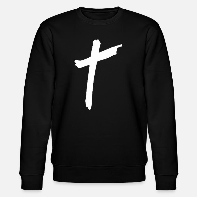 Jesus Kreuz - Stanley/Stella Unisex Bio-Sweatshirt CHANGER  - Schwarz