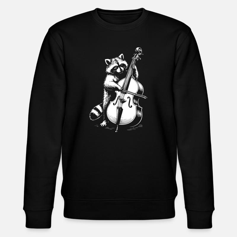 Raccoon joue de la contrebasse - Sweat bio CHANGER Stanley/Stella Unisexe - noir