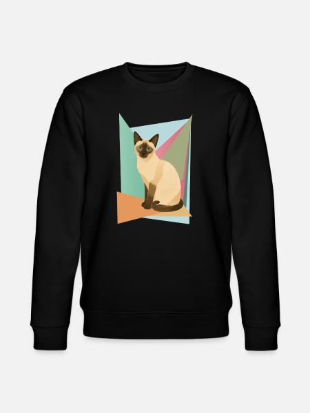 Elegant Siamese cat in geometry style - Stanley/Stella CHANGER Unisex Organic Sweatshirt - black