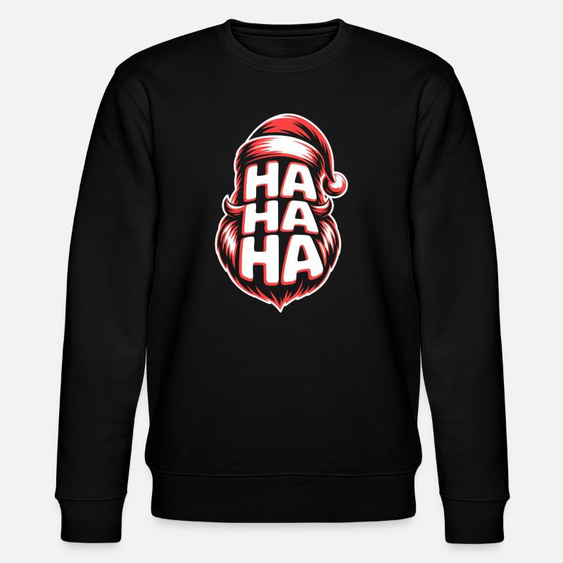 HaHa Santa Lachen Design - Stanley/Stella Unisex Bio-Sweatshirt CHANGER - Schwarz