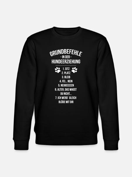 Lustige Befehle Kommandos Hunde - Stanley/Stella Unisex Bio-Sweatshirt CHANGER - Schwarz