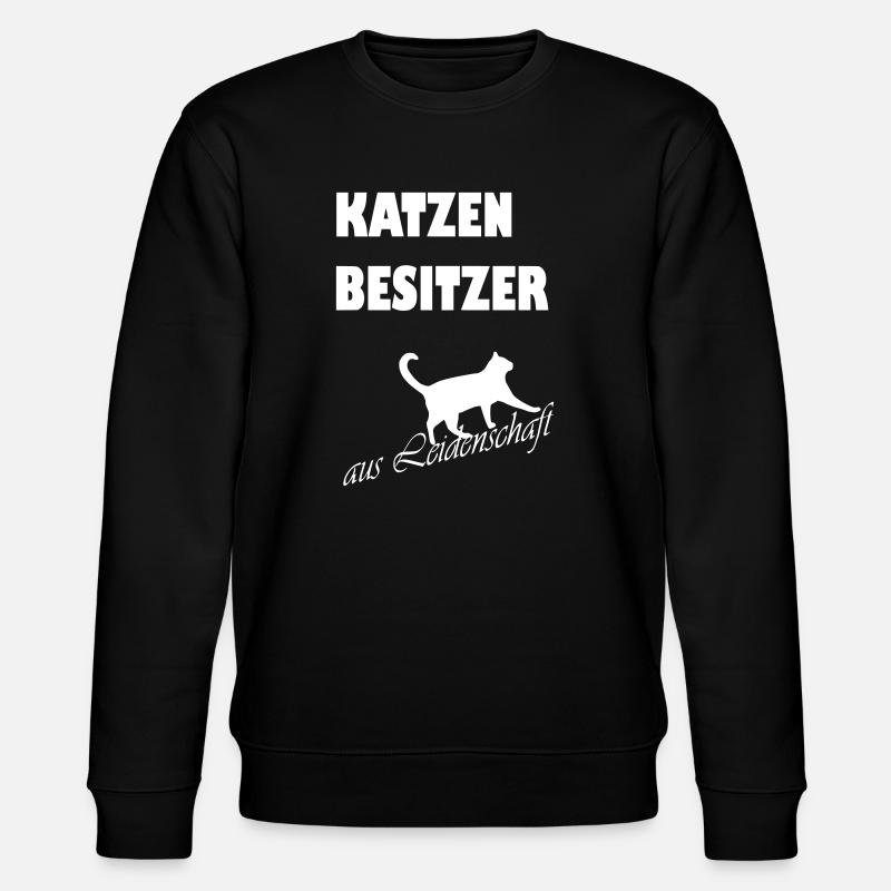 katzenfreund Kätzchen Geschenk - Stanley/Stella Unisex Bio-Sweatshirt CHANGER  - Schwarz