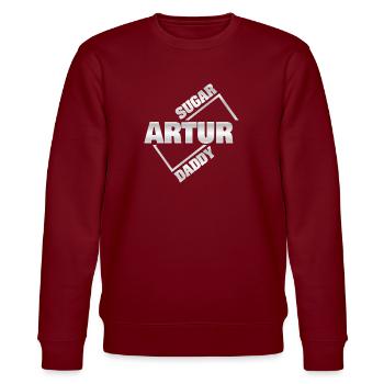 Artur als Sugardaddy - Stanley/Stella Unisex Bio-Sweatshirt CHANGER  - Burgunderrot - Vorne - Nik (191cm) & Marisol (170cm)