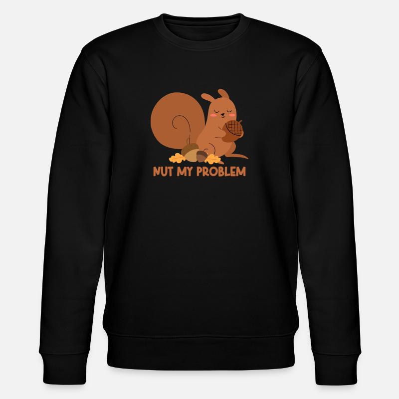 Nut My Problem Eichhörnchen - Stanley/Stella Unisex Bio-Sweatshirt CHANGER  - Schwarz