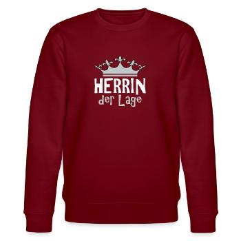Herrin der Lage - Stanley/Stella Unisex Bio-Sweatshirt CHANGER  - Burgunderrot - Vorne - Nik (191cm) & Marisol (170cm)