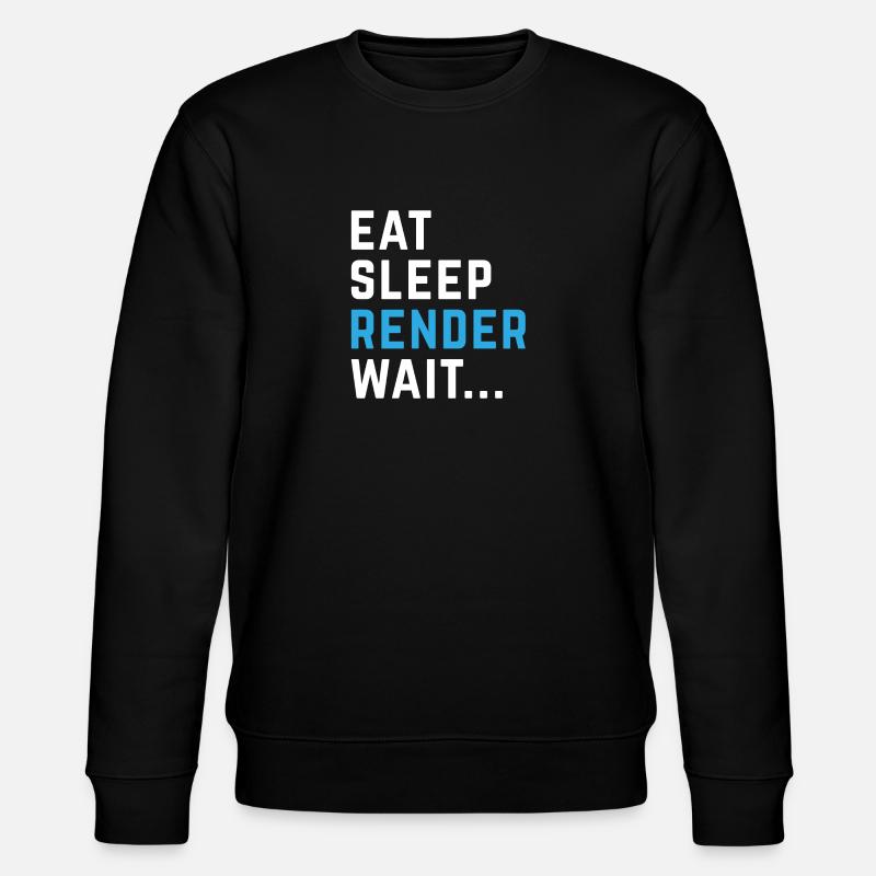 Eat Sleep Render Wait - Stanley/Stella CHANGER Unisex Organic Sweatshirt - black