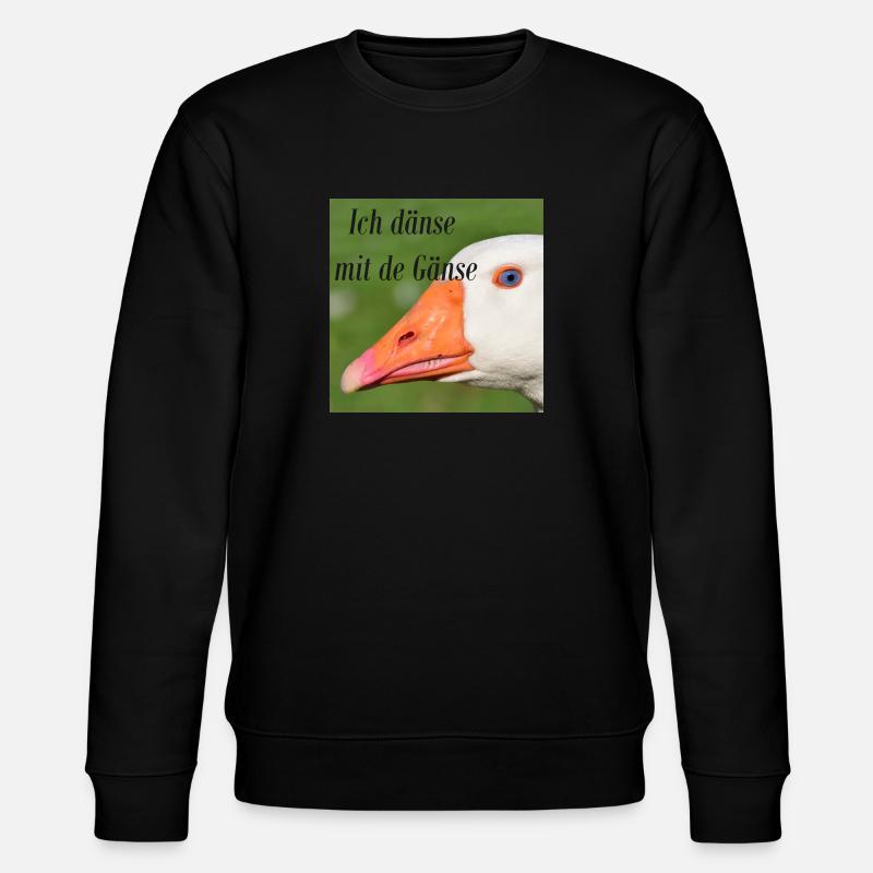 Ich dänse mit de Gänse - Stanley/Stella Unisex Bio-Sweatshirt CHANGER - Schwarz
