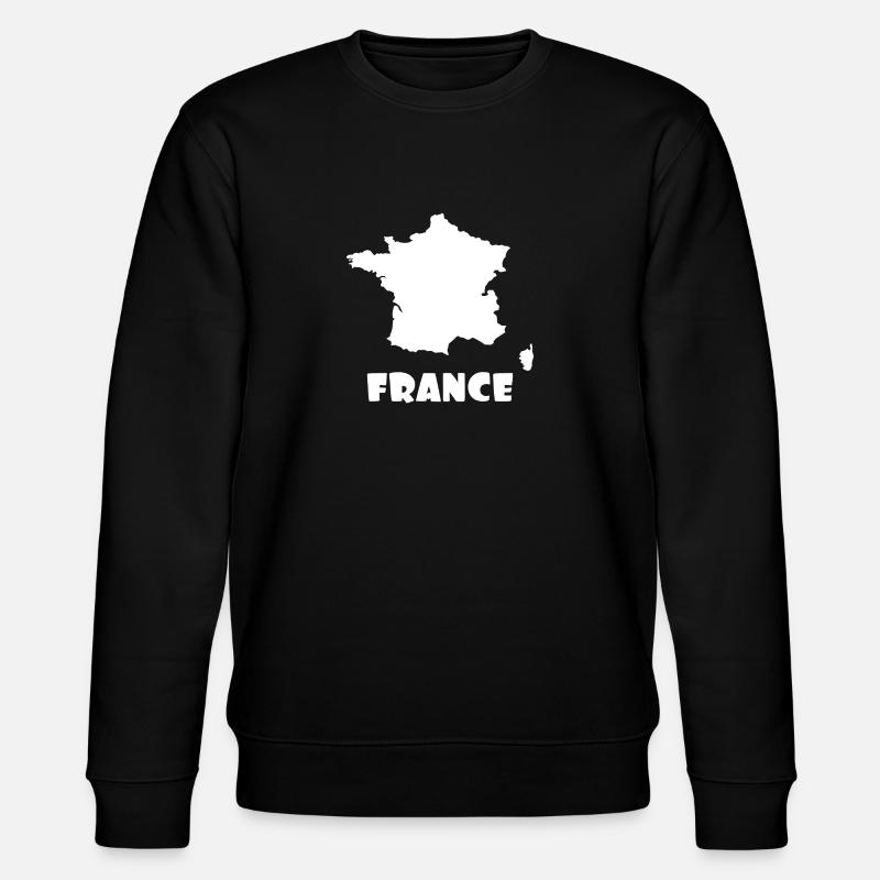 France Karte cooles Geschenk - Stanley/Stella Unisex Bio-Sweatshirt CHANGER  - Schwarz