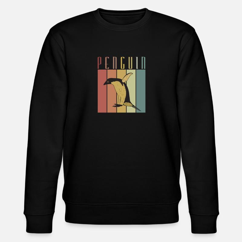 Pinguin Oldshool Geschenk Idee - Stanley/Stella Unisex Bio-Sweatshirt CHANGER  - Schwarz
